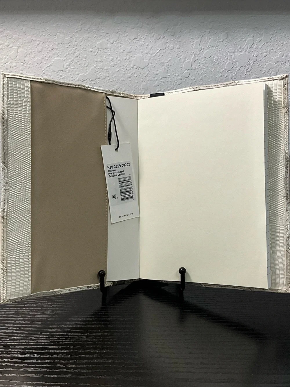Brahmin Journal IVORY FLASHBACK Mixed Leather Stripe Pattern